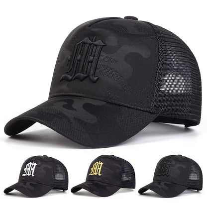 Fashion M Letter Camouflage Embroidery Baseball Caps