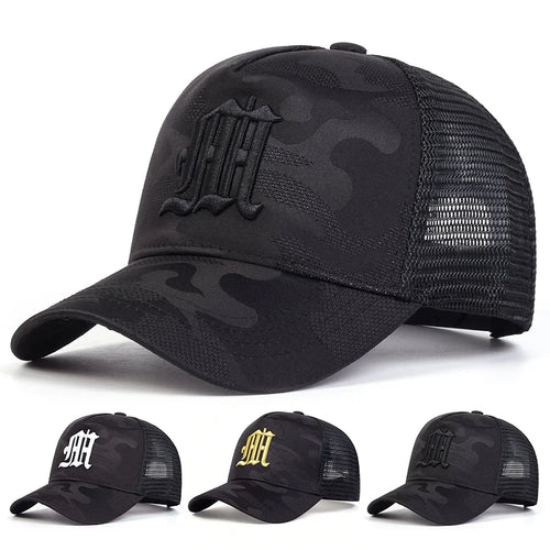 Fashion M Letter Camouflage Embroidery Baseball Caps