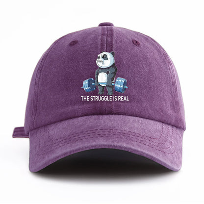 STRUUGLE REAL Print Washed Baseball Cap