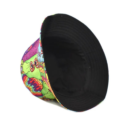 Fashion Floral Print Hip Hop Street Bucket Hat