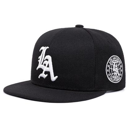 New Los Ange Earth Letter Embroidered Flat Edge Hat Women Simple Snapback Hat