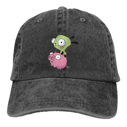 Gir Riding A Pig Invader Zim Merch Unisex Baseball Cap