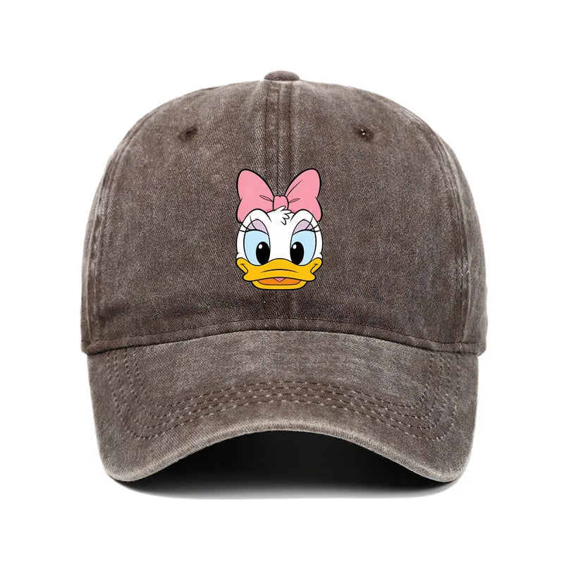 Unisex Vintage Washed Mickey Minnie Print Baseball Cap