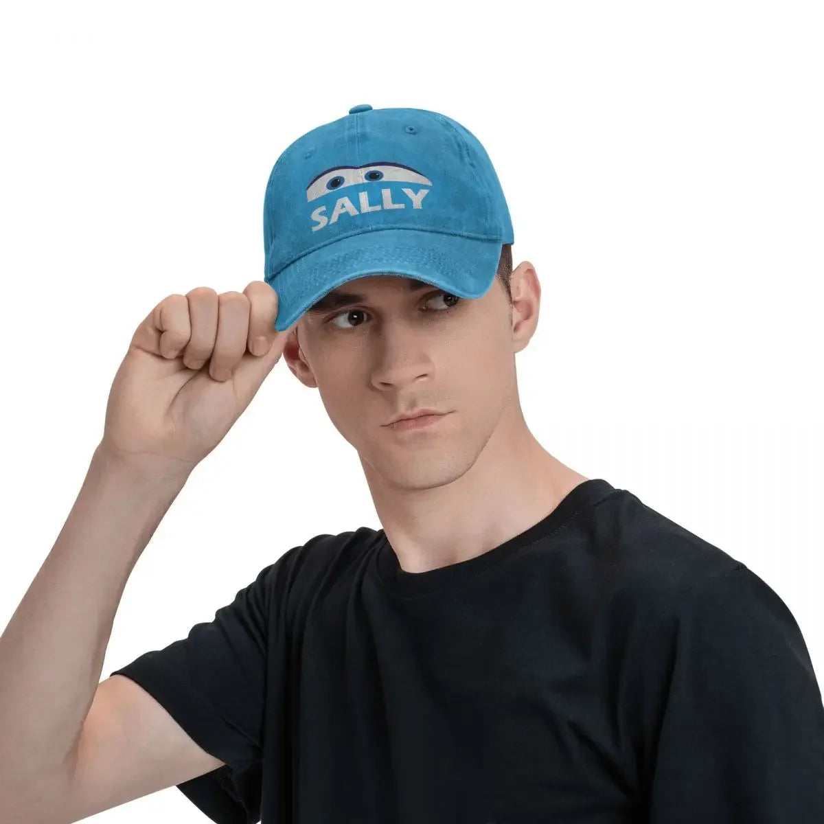 Sally Carrera Lightning McQueen Blue Car Denim Baseball Cap