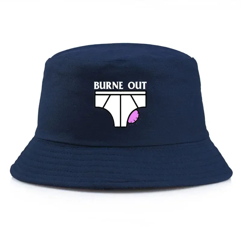 Adult Burne Out Summer Bob Fisherman Cap Woman Man Bucket Hats