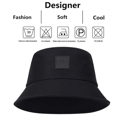 Unisex New York Leather Label Personality Bucket Hats