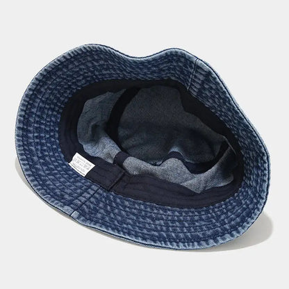 Denim Solid Color Bucket Hat