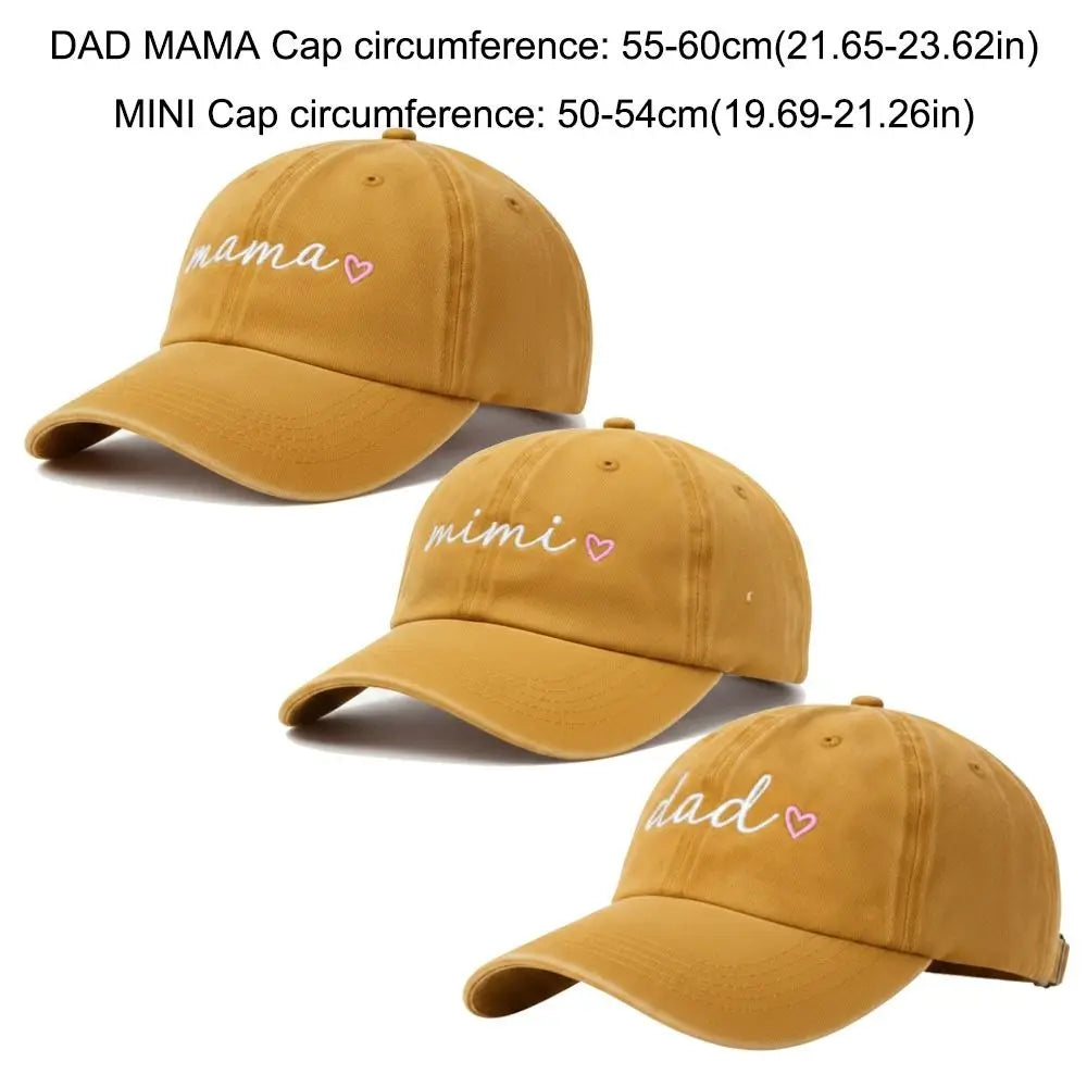 Washed Cotton dad mama mini Love Caps Baseball Hats