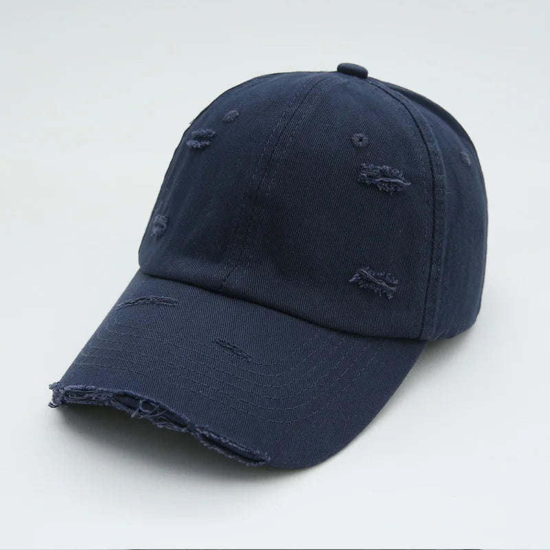 New Washable Hole Baseball Cap For Men Women Hat Solid Sunscreen Baseball Hats