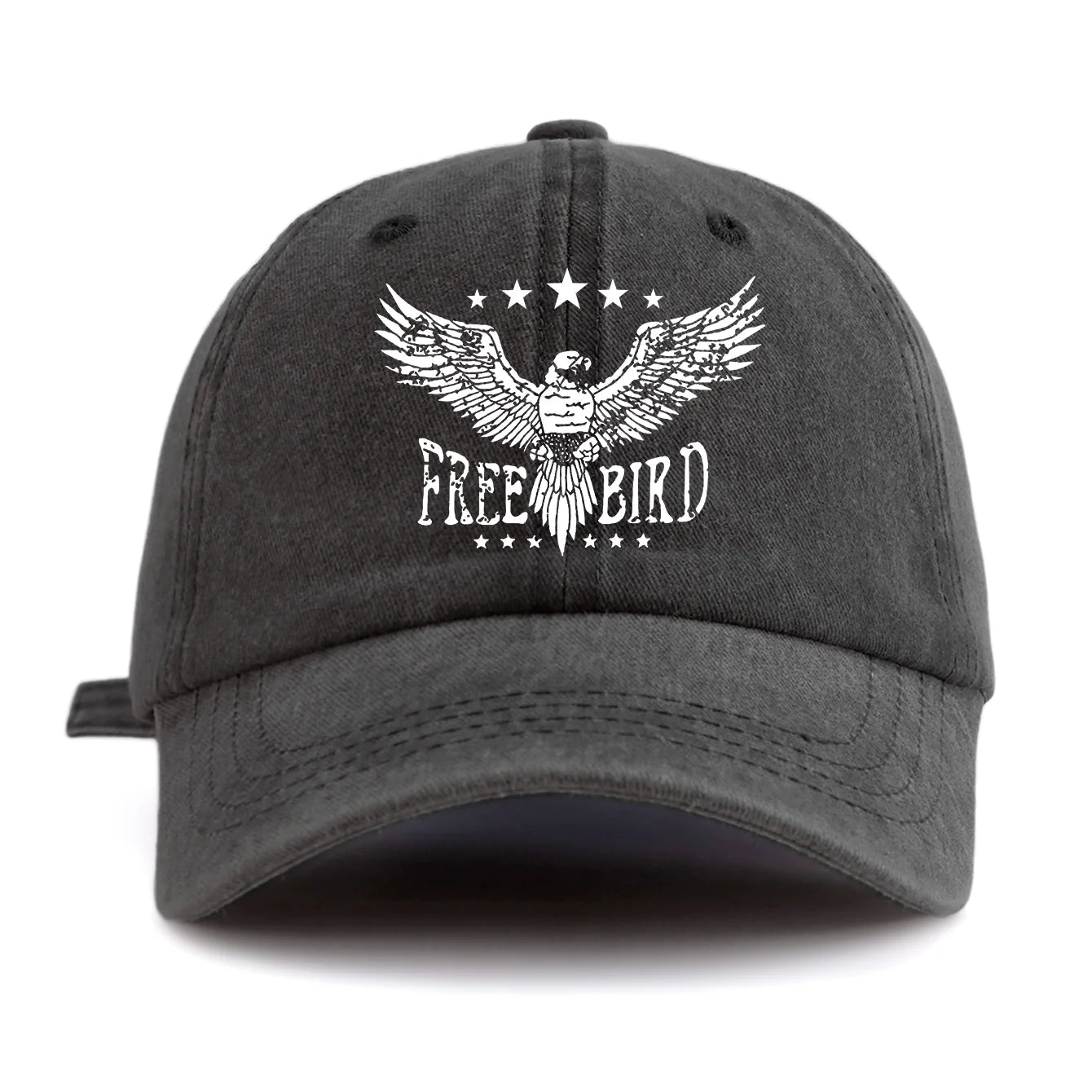 FREE BIRD Print Washed Baseball Cap