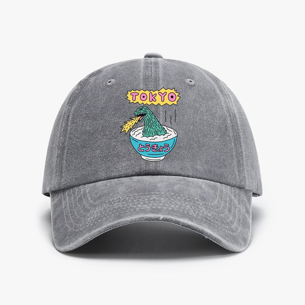 New Arrival Cartoon Dinosaur Print Japan Harajuku Baseball Cap