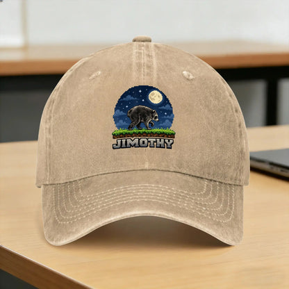 Jimothy Raccoon Pixel Art Retro Gaming Seattle Meme Casual Baseball Cap
