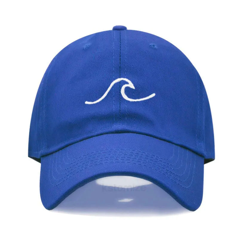 Men's Baseball Cap Women's Washed Cotton Waves Embroidery Embroidery Sport Golf Caps For Man