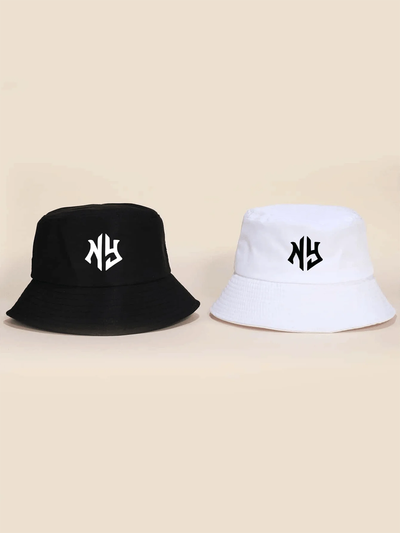 NY Letter Patterned Bucket Hats