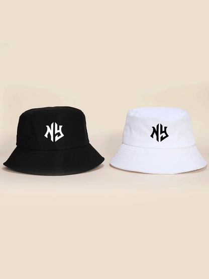 NY Letter Patterned Bucket Hats