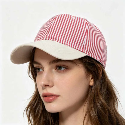 Fashion Korean Style Striped Soft Top Baseball Cap