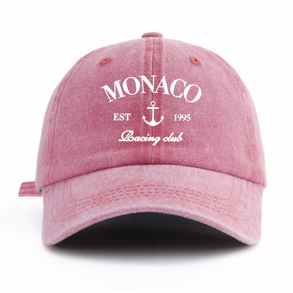 MONACO Print Washed Baseball Cap For Adults