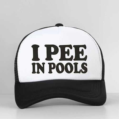 I Pee In Pools Letter Mesh Baseball Cap