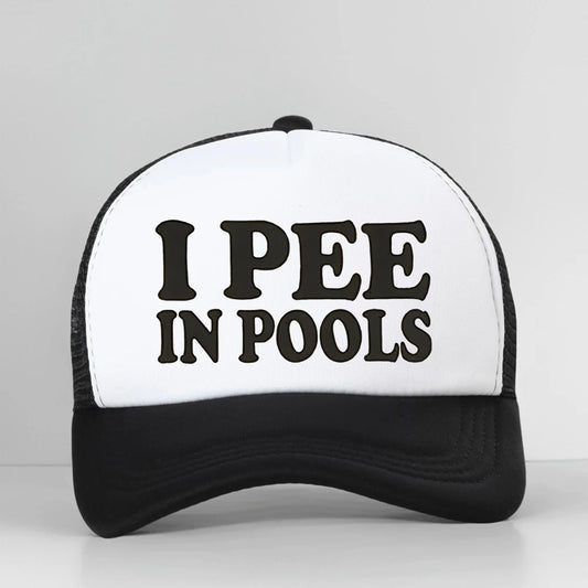 I Pee In Pools Letter Mesh Baseball Cap