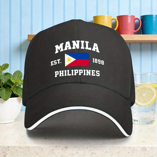 "MANILA PHILIPPINES" Printed Baseball Cap