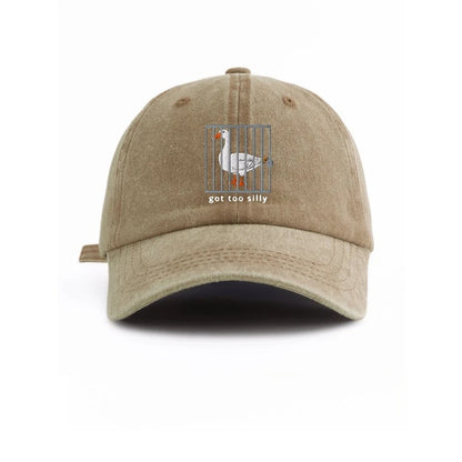 Baseball Cap Unisex Goose Cage Print Hat Got Too Silly Letter Graphic