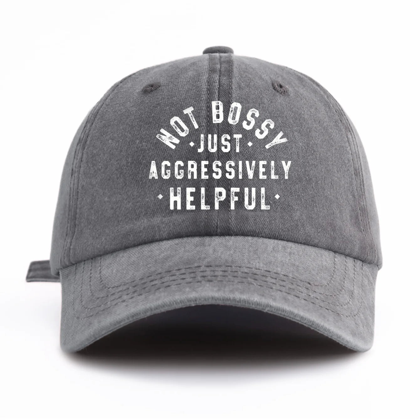 NOT BOSSY Print Washed Baseball Cap