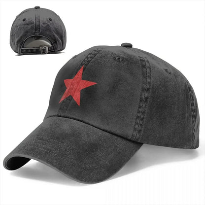 CCCP Russian Red Star Baseball Cap Vintage Distressed Denim Sun Cap For Men Women