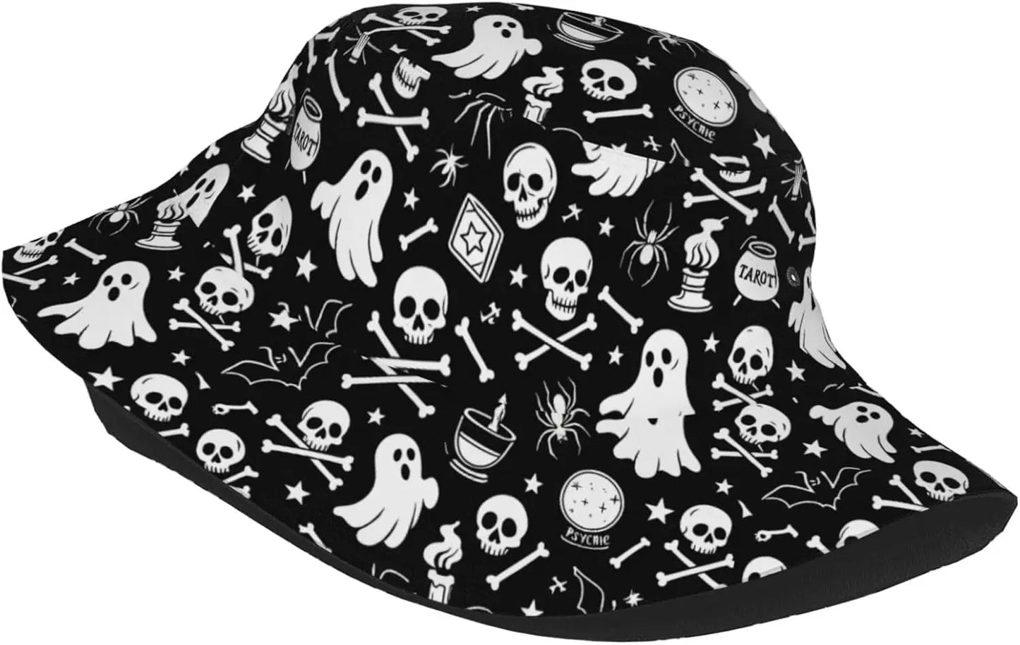 Skull Ghost Spider Bucket Hats