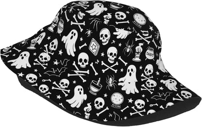 Skull Ghost Spider Bucket Hats