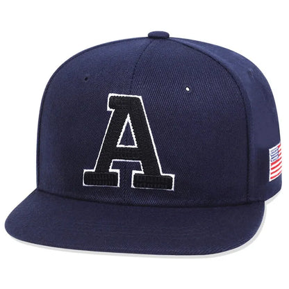 Unisex Simple Letter A Embroidery Hip-hop Hats Snapback Caps Sunscreen Hat