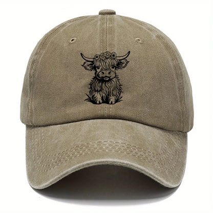 Pack Of Cartoon Calf Print Washed Vintage Soft Top Sunshade Baseball Caps