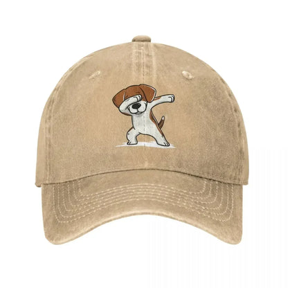 Dabbing Beagle Vintage Washed Baseball Cap