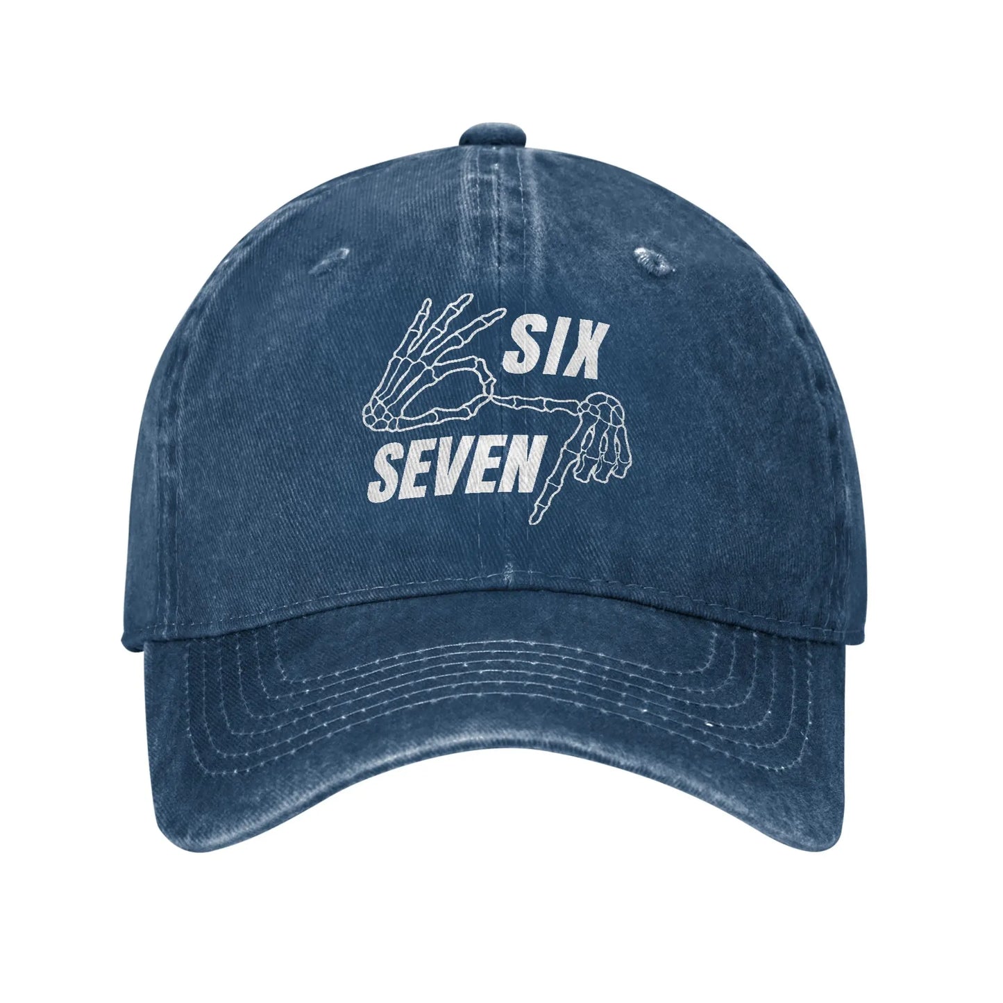 Unisex Six Seven 6 7 Meme Funny Skeleton Hands Printed Hats Baseball Cap