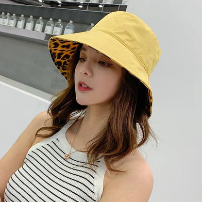 Leopard Reversible Bucket Hat Women
