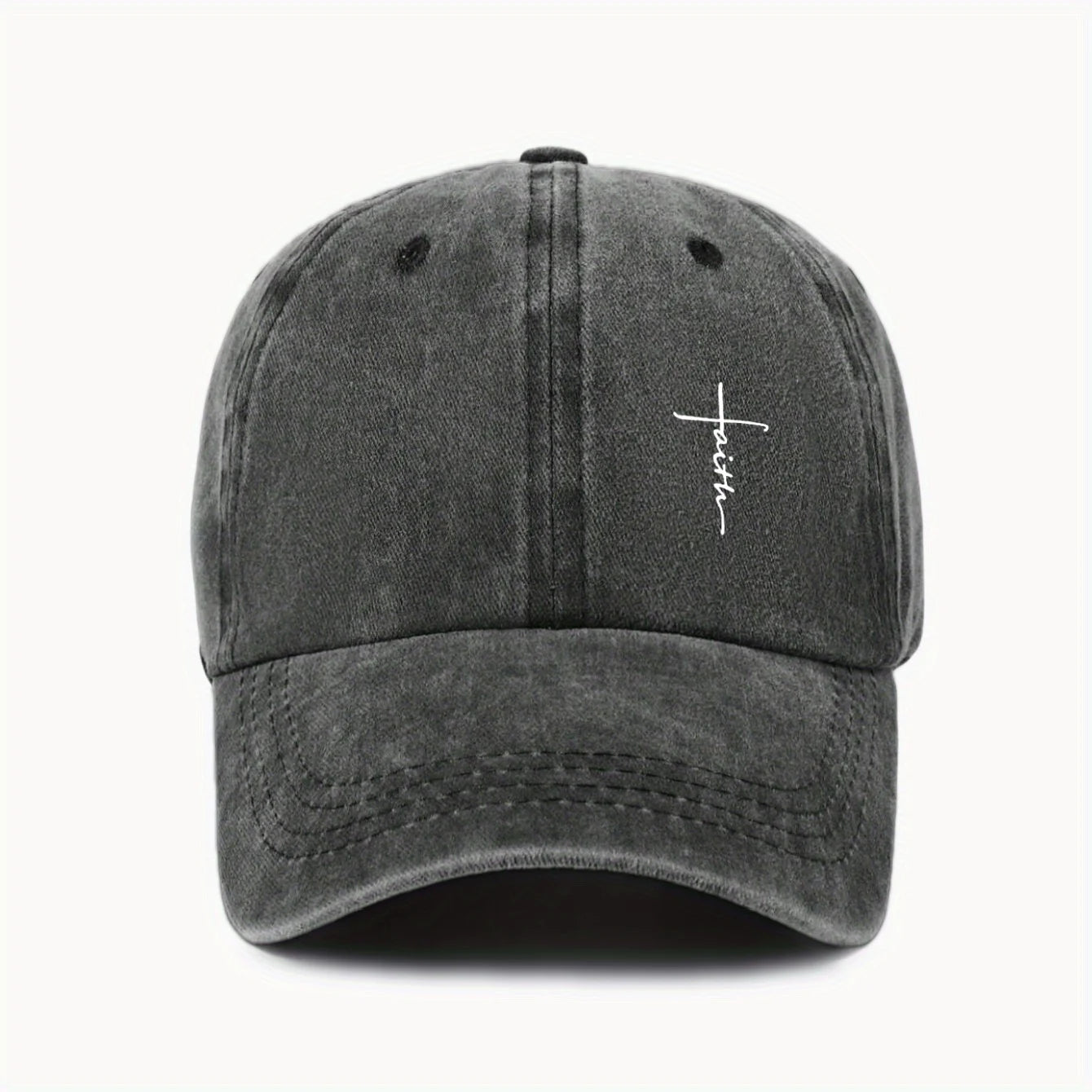Baseball Cap With Cross Printting Adjustable Outdoor Dad Hat