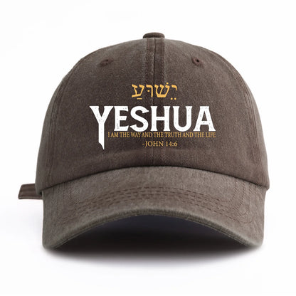 YESHUA Print Washed Baseball Cap