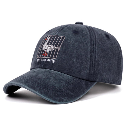 Got Too Silly Letter Washed Embroidered Soft Top Baseball Cap