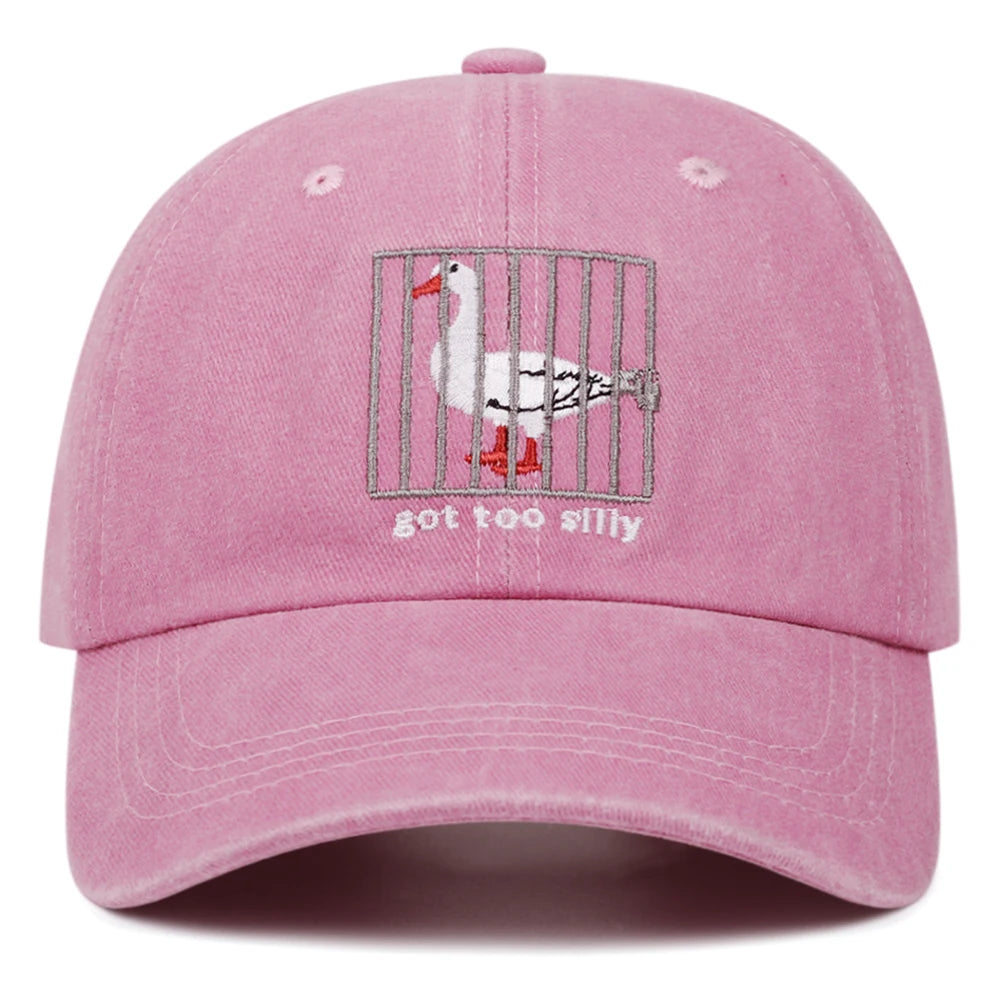 Got Too Silly Letter Washed Embroidered Soft Top Baseball Cap