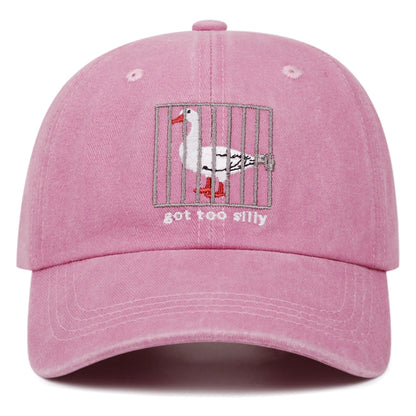 Got Too Silly Letter Washed Embroidered Soft Top Baseball Cap