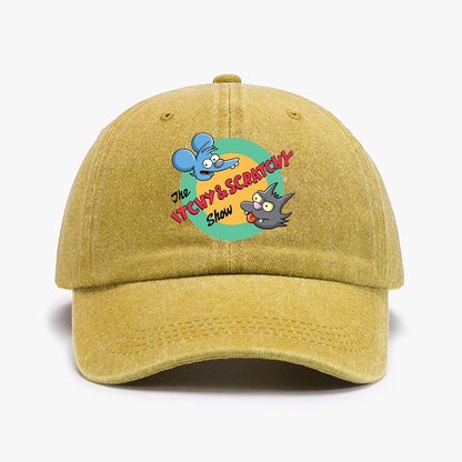 Printed Baseball Cap Men Retro Washed Distressed Sun Hat