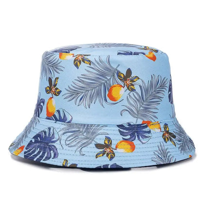Unisex Bucket Cap Fruit Printing Hats Summer Double-sided Wear Man Women