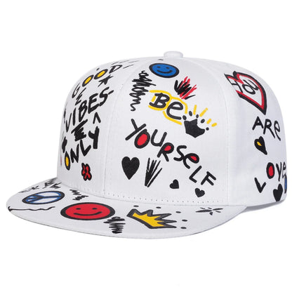 Unisex Smiling Graffiti Print Hip-hop Hats Spring Autumn Outdoor Snapback Caps