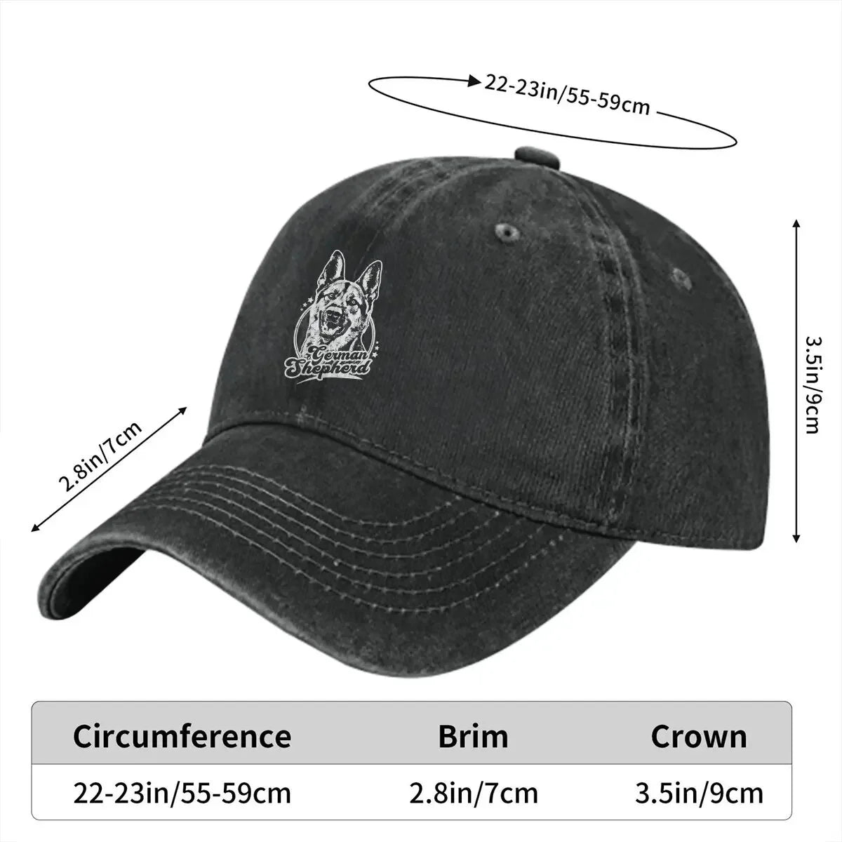 German Shepherd K-9 Washed Baseball Cap