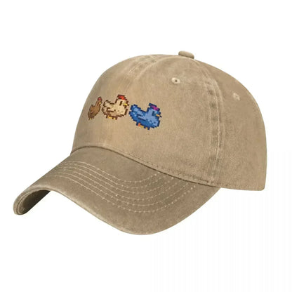 3 Chickens Baseball Cap Stardew Valley Game Abigail Sebastian Caps