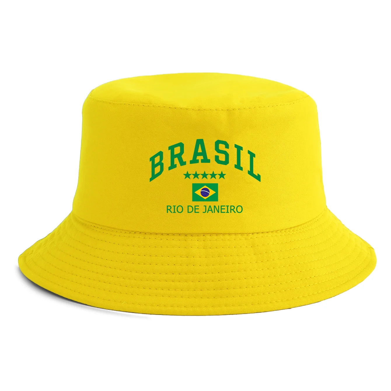 Unisex Brasil Rio de Janeiro Flag Print Bucket Hat