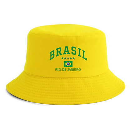 Unisex Brasil Rio de Janeiro Flag Print Bucket Hat