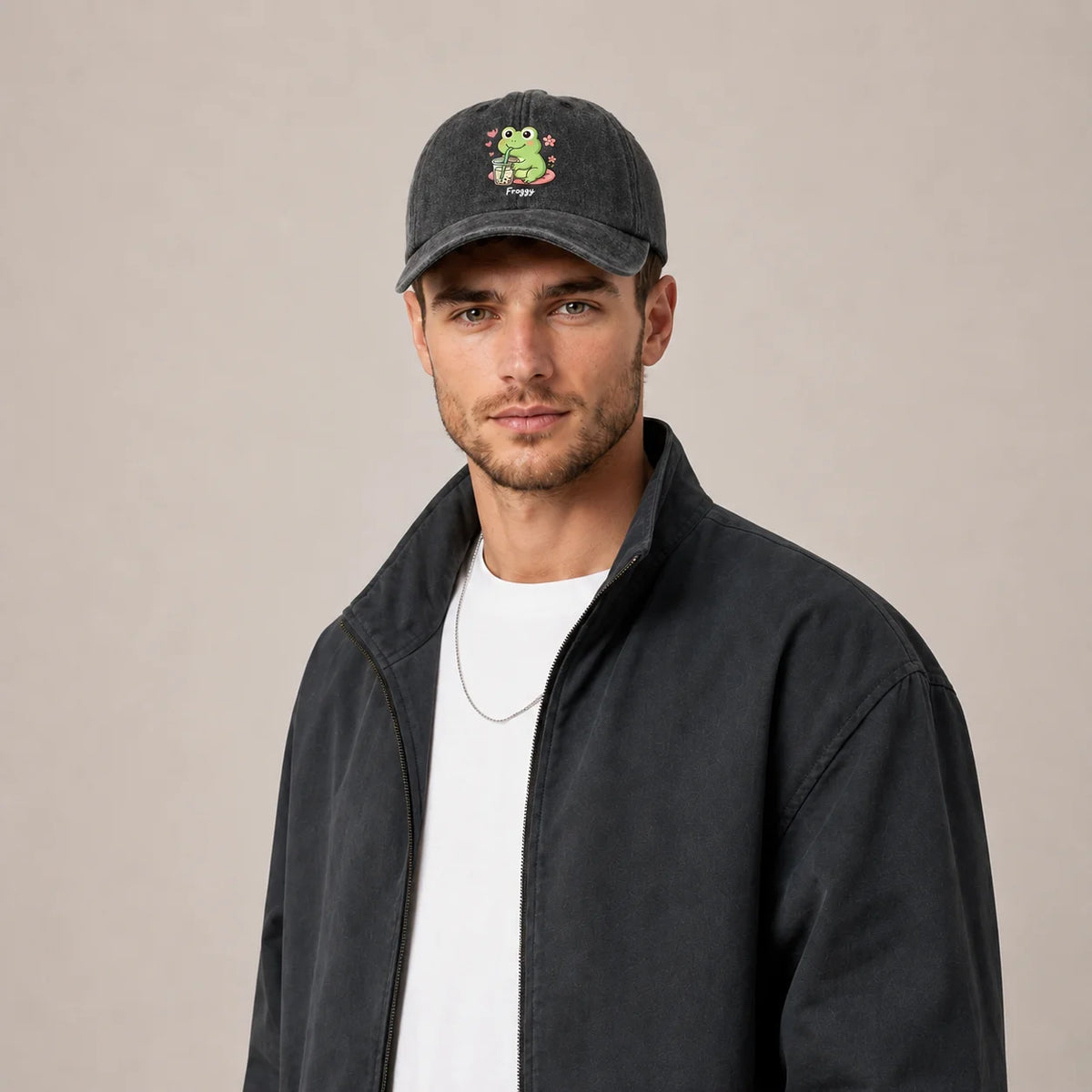 Cute Froggy Character Graphic Baseball Cap