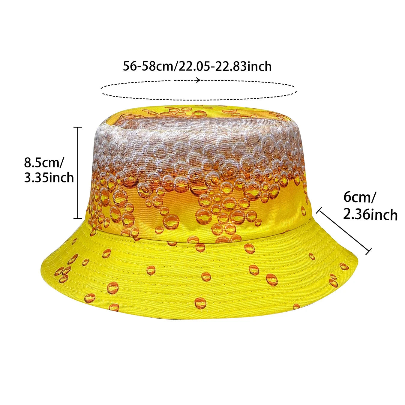 Yellow Beer Bubble Bucket Hat