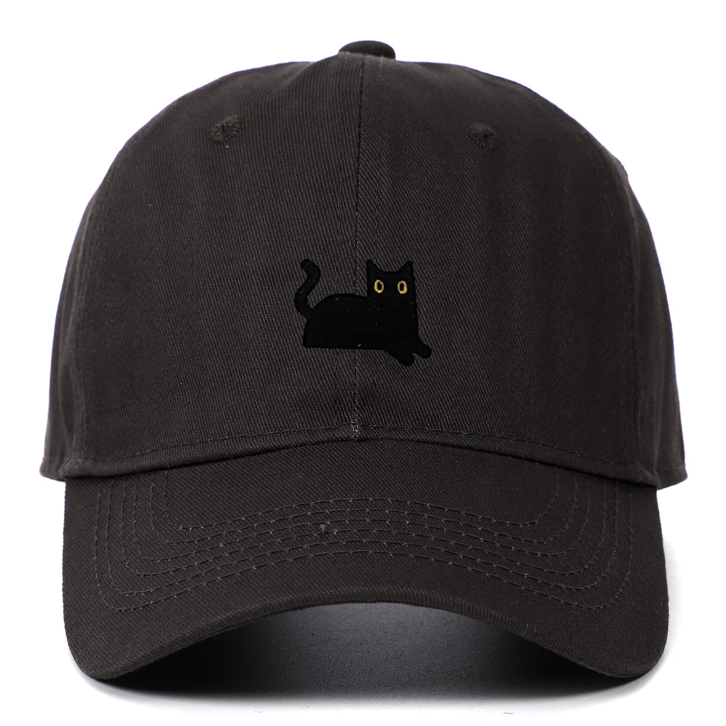 Black Cat Embroidered Baseball Soft Top Cap Suitable For Men Women