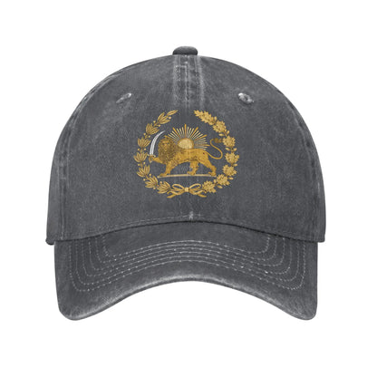 Baseball Cap Lion And Sun Emblem Of Persia Iran